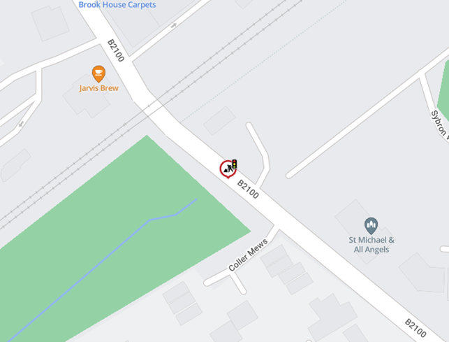 Map showing location of works area