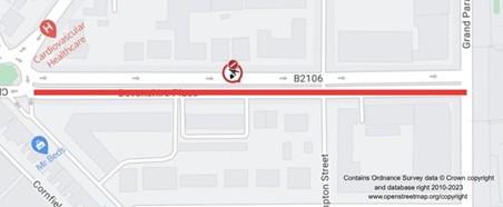 Map showing location of works
