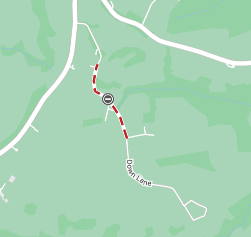Map showing extent of works area