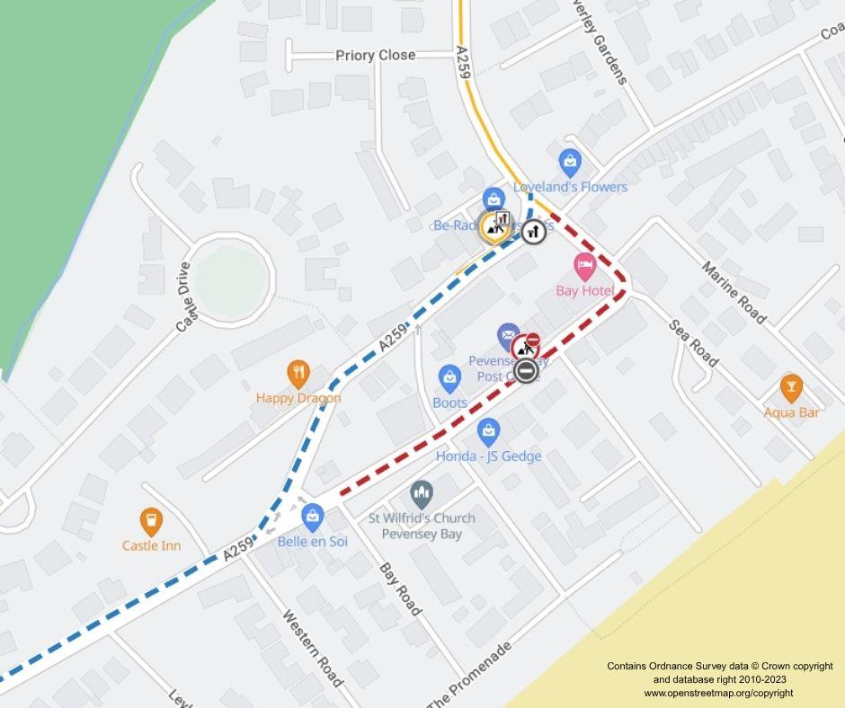 Map of works area and diversion route