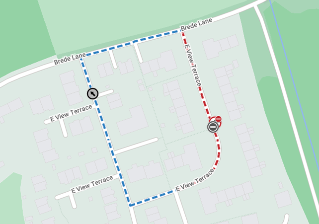 Map showing extent of works area and diversion route