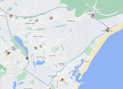 Map showing location of works area