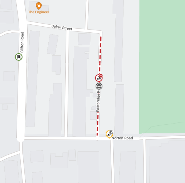 Map showing extent of works area