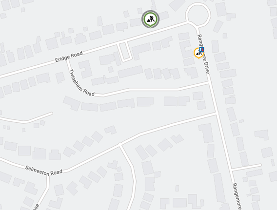 Map showing location of works area and diversion route