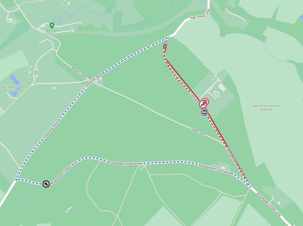 Map showing location of work area