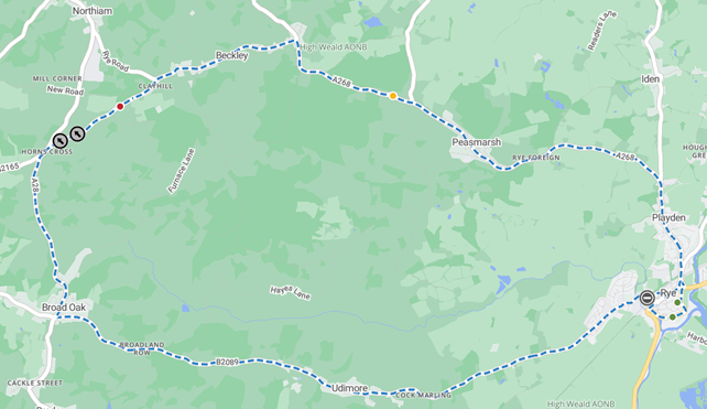 Map showing extent of works area and diversion route