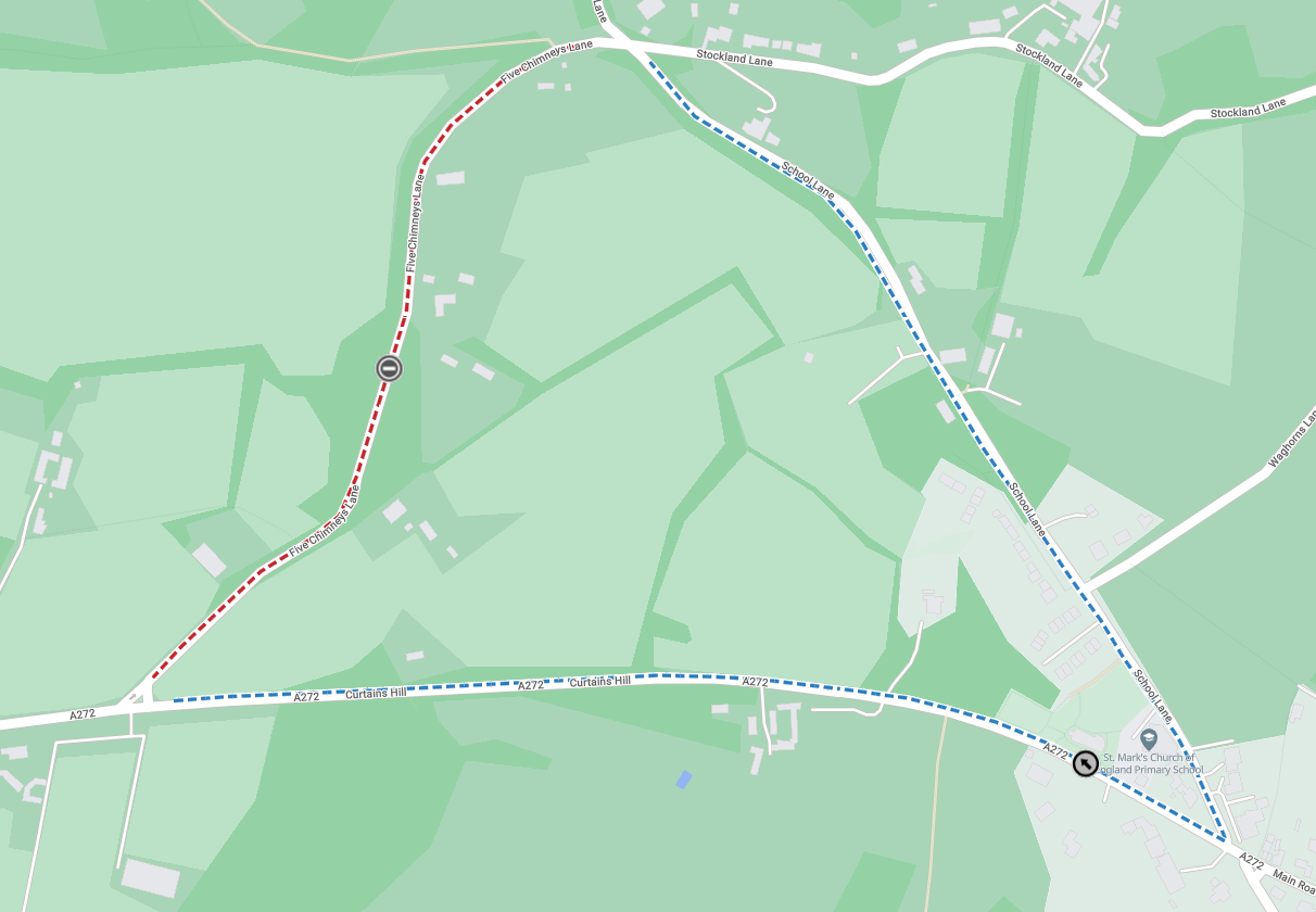 Map showing location of work area