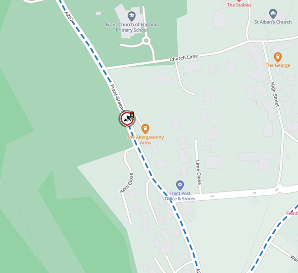 Map showing location of works area