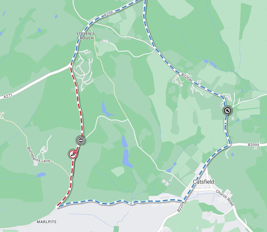 Map of works area and diversion route