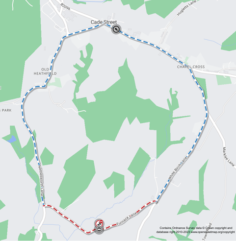 Map of works area and diversion route
