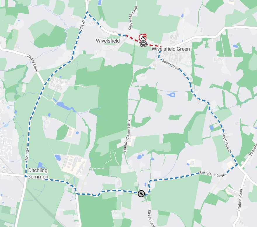 Map of works area and diversion route