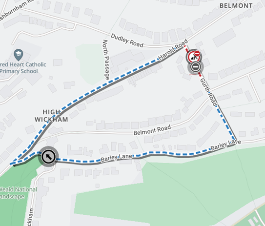 Map of works area and diversion route