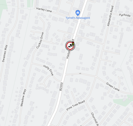 Map showing location of works area