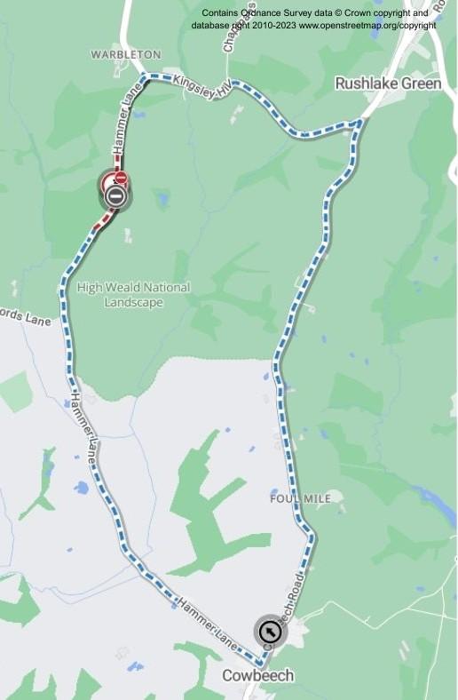 Map of works area and diversion route