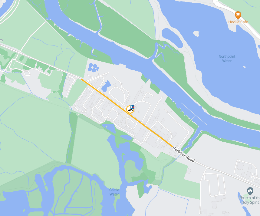 Map showing location of works from mid-section heading North for approx 700m