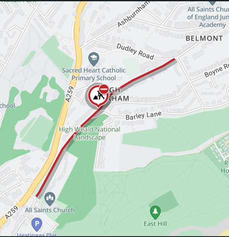 Map of works area and diversion route

