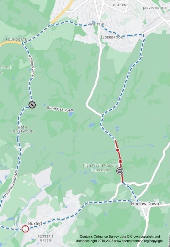 Map of works area and diversion route