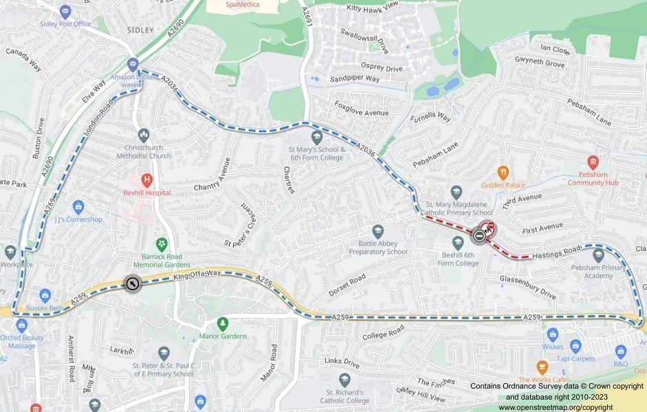 Map of works area and diversion route