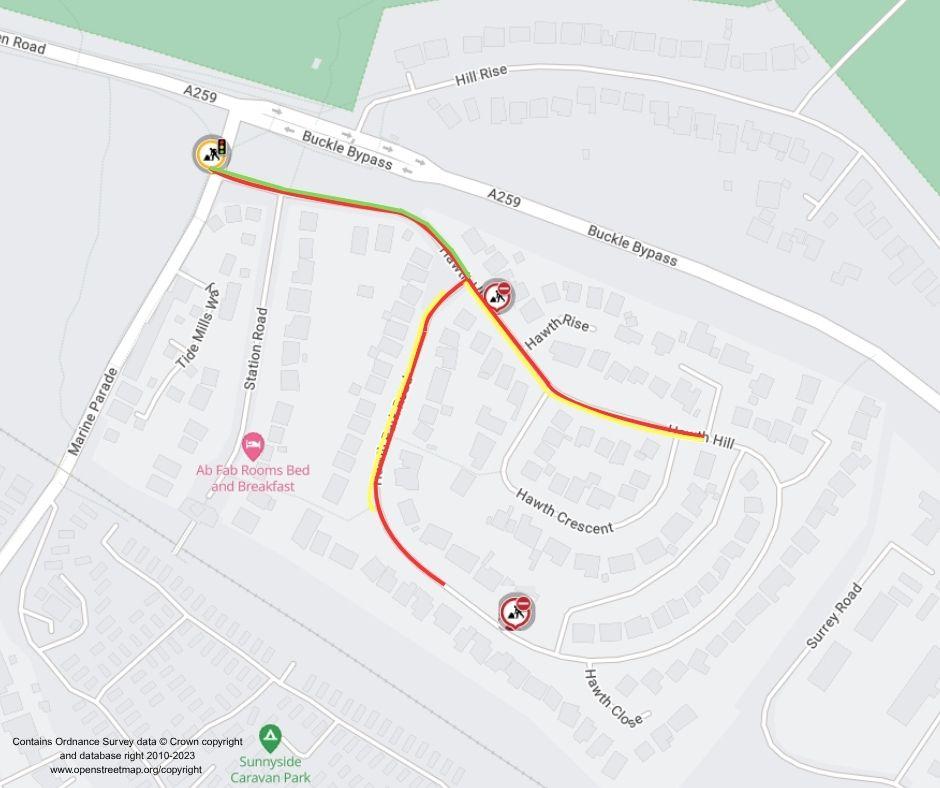 Map of works area
