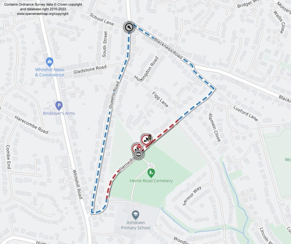 Map of works area and diversion route