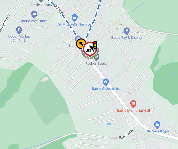 Map showing location of works area