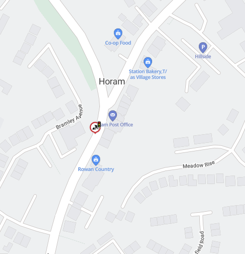 Map showing location of traffic signals in High Street, Horam