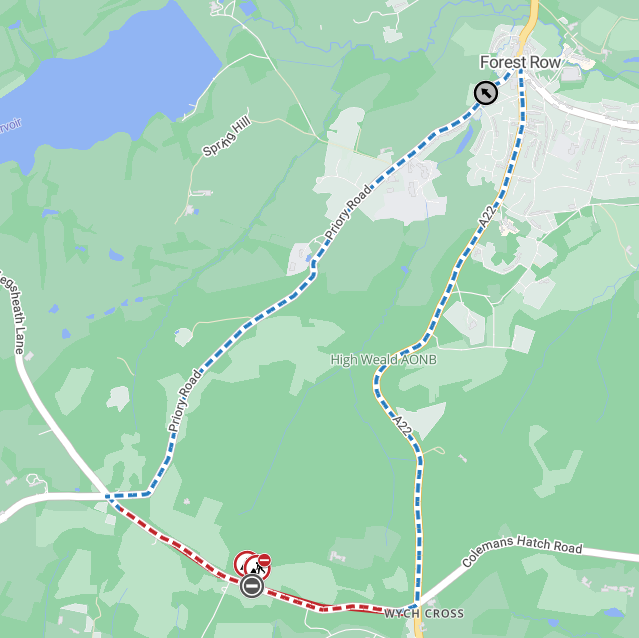 Map showing location of works and diversion route