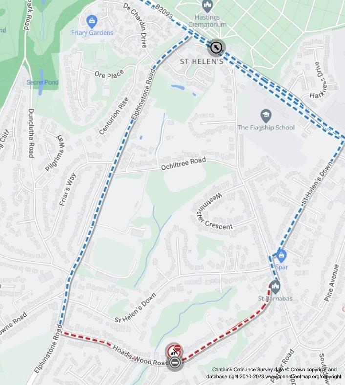 Map of works area and diversion route