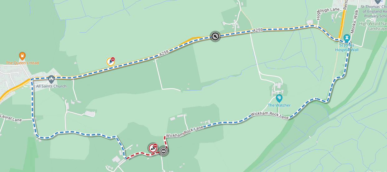 Map of works area and diversion route