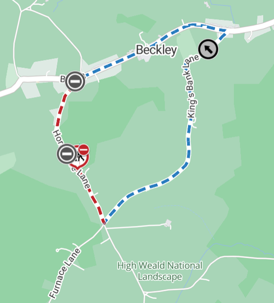 Map showing location of works area