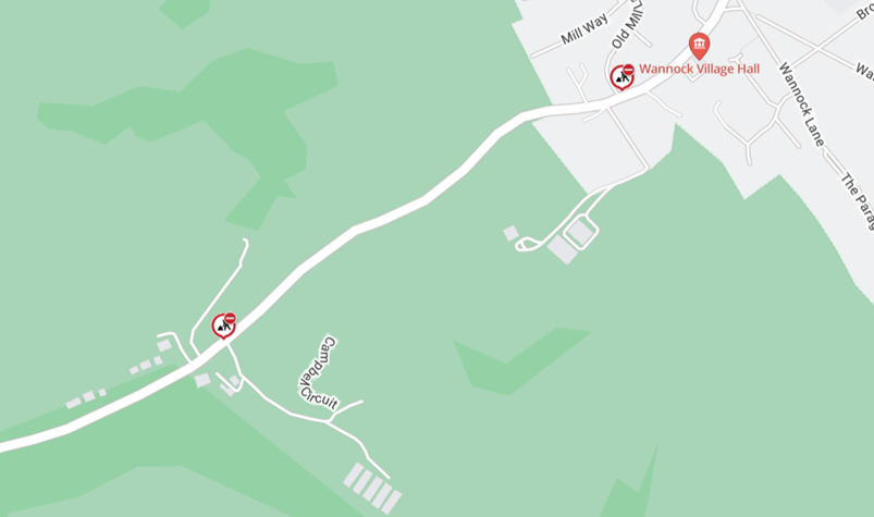 Map showing area of works