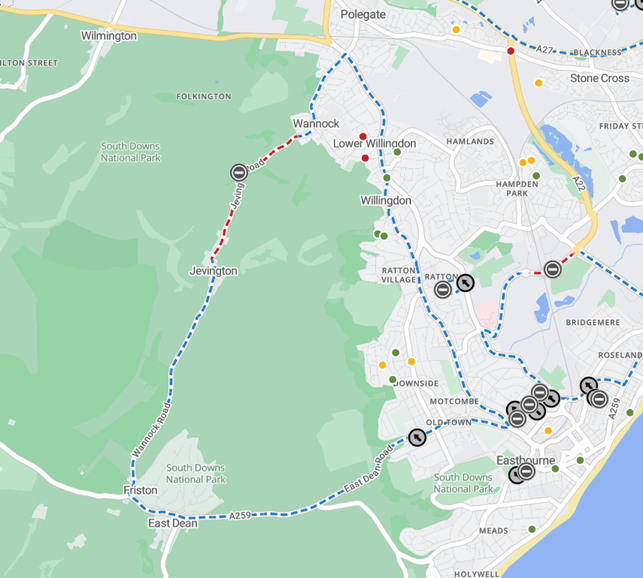 Map showing location of works area and diversion route

