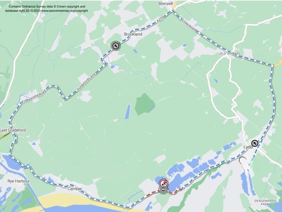 Map of works area and diversion route