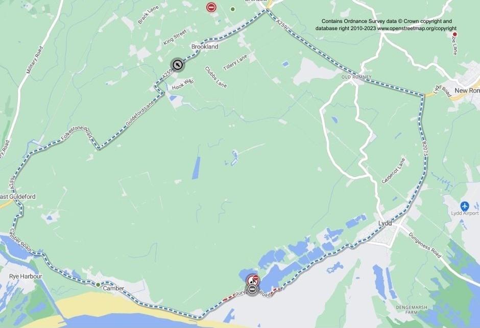 Map of works area and diversion route