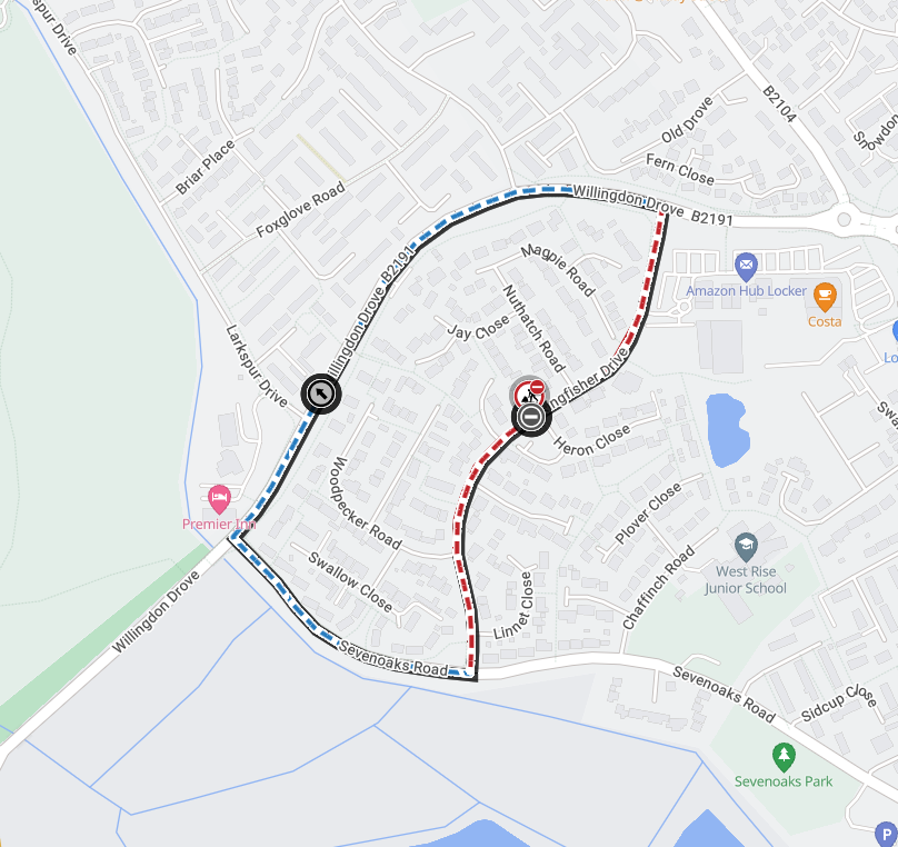 Map of works area and diversion route