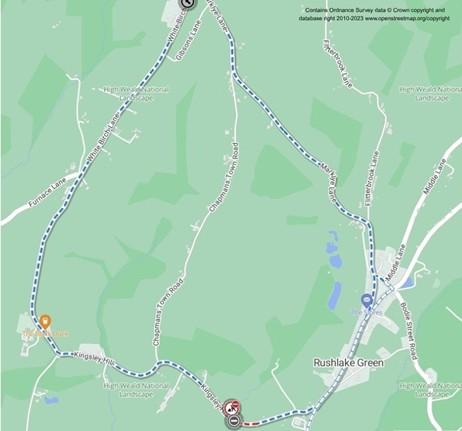 Map of works area and diversion route