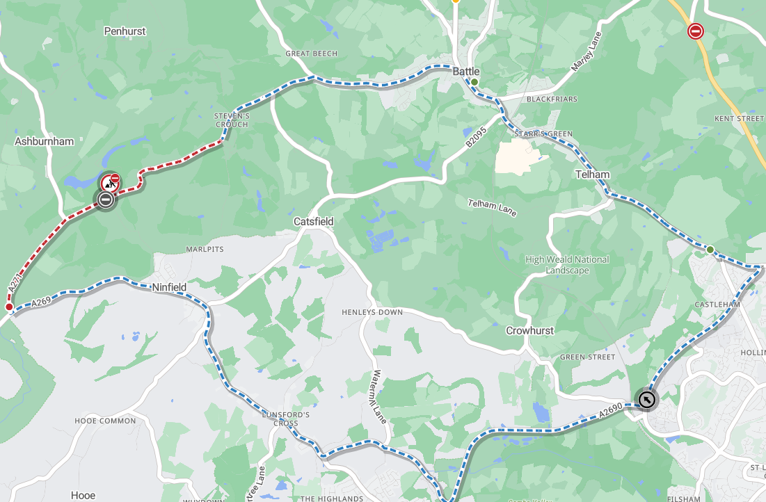 Map of works area and diversion route