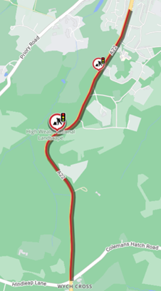 Map showing location of works area