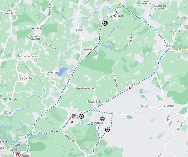 Map showing location of works area
