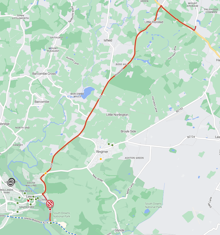 Map showing journey taken by transformer convoy