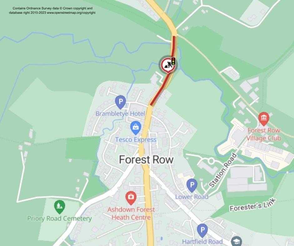 Map of works area