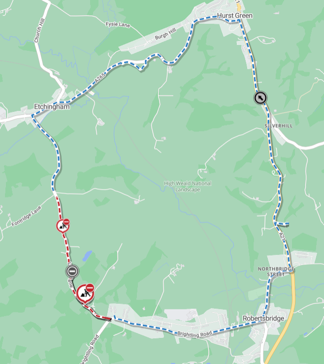 Map showing location of works area