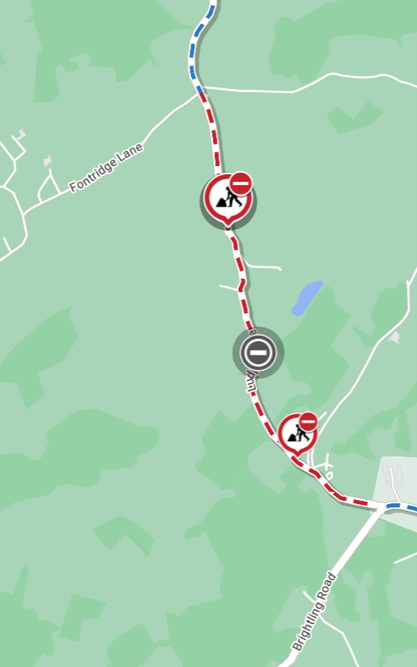 Map showing location of works area