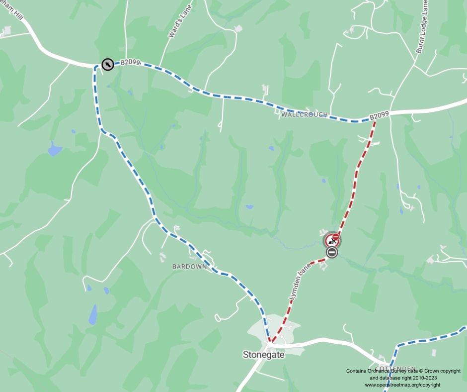 Map of works area and diversion route