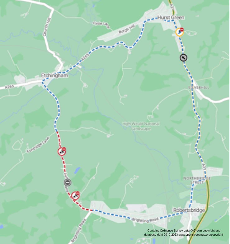 Map of works area and diversion route