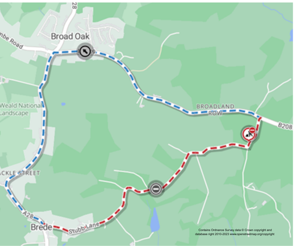 Map of works area and diversion route