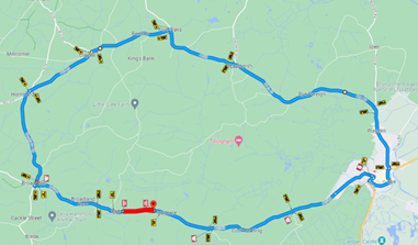 Map showing location of works area for 5 December