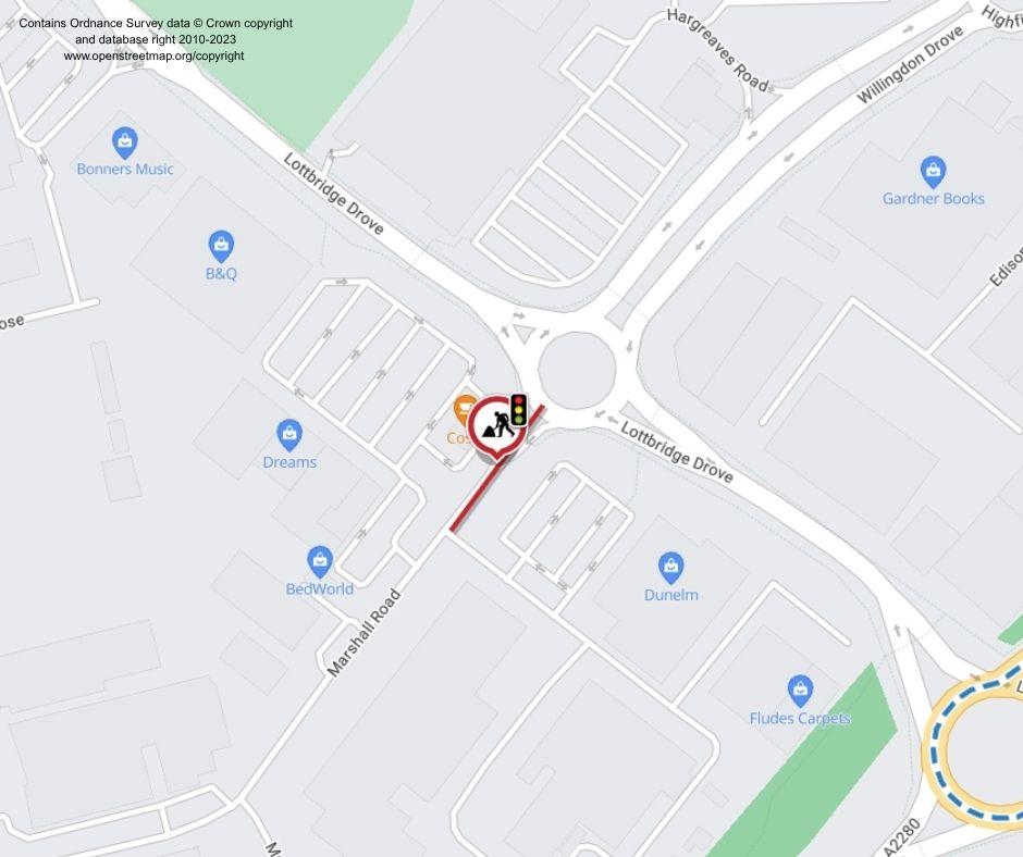 Map of works area
