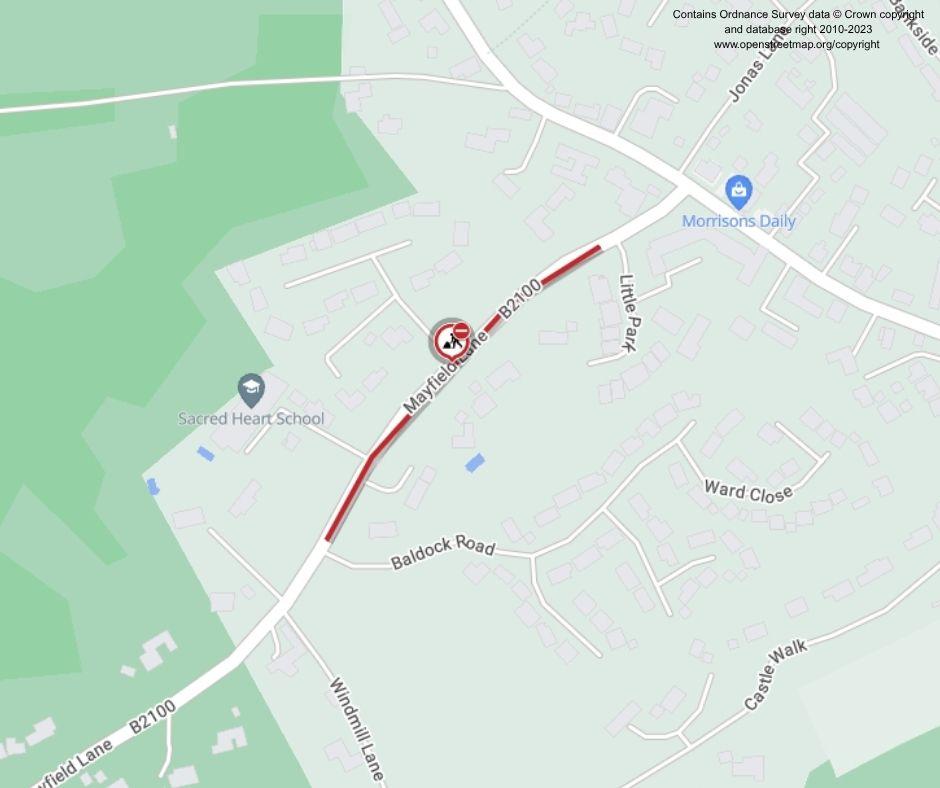 Map of works area