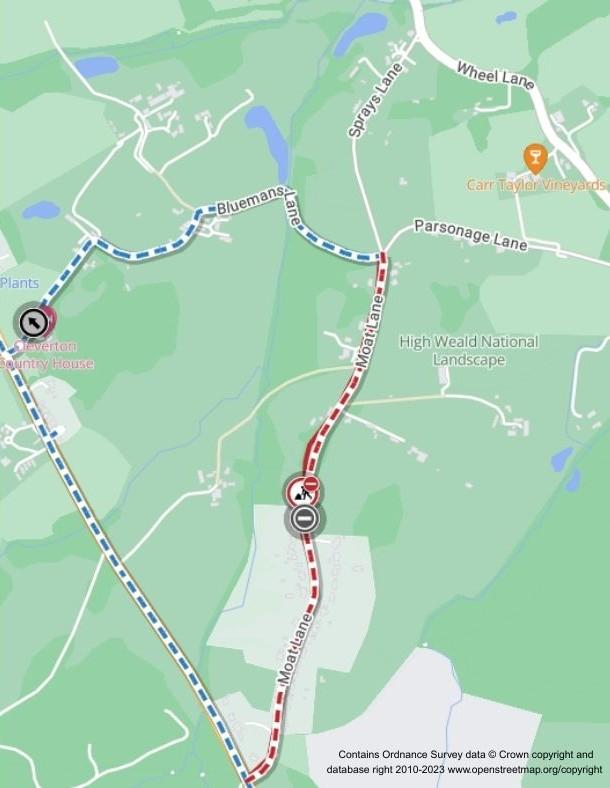 Map of works area and diversion route